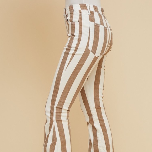 Boho Striped Denim Flares - Picture 4 of 8